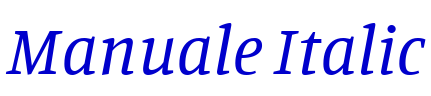 Manuale Italic шрифт
